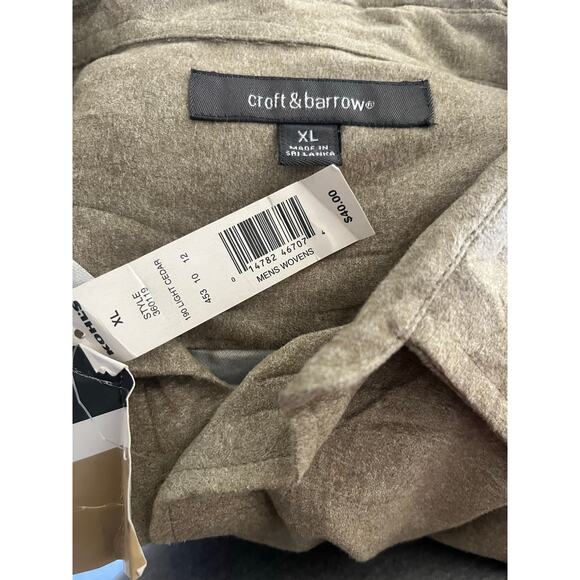 NWT Croft & Barrow Oatmeal Flannel Shirt XL | 31” - Picture 6 of 6